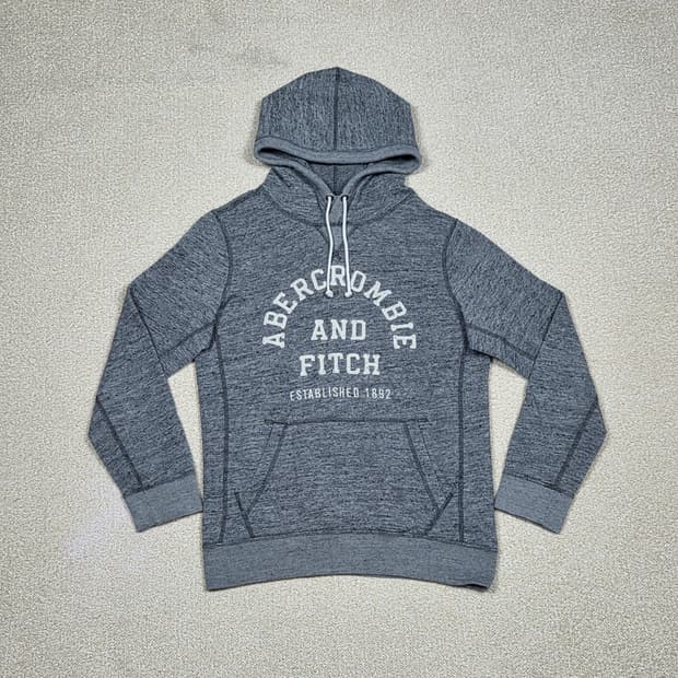 [아베크롬비] 아플리케 빅로고 기모 후드티 | A00170