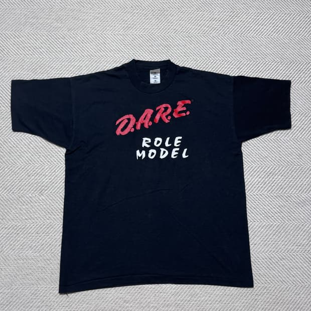 (XL) 90s 빈티지 DARE 블랙 티셔츠 후룻 3