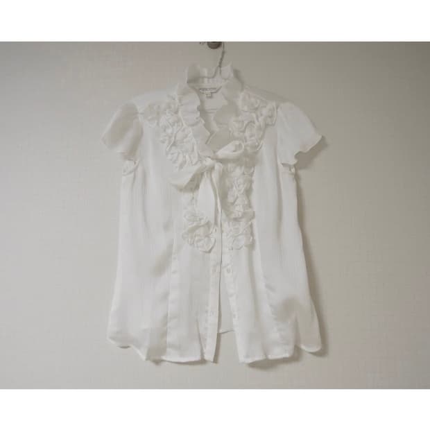 히메갸루 긱시크 모리 페어리 프릴 리본 블라우스 탑 일본 빈티지