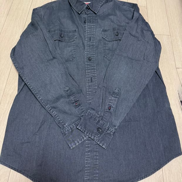 랭글러 투포켓 워크웨어 코튼 데님셔츠