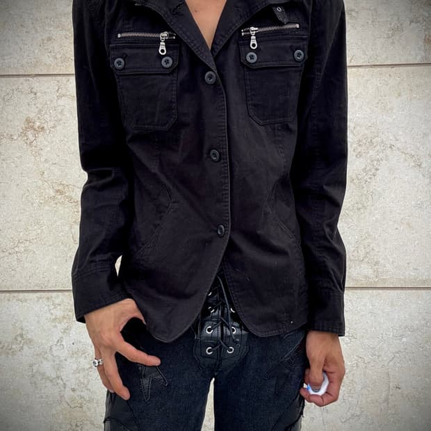 “Rattletrap”Chic Mood Black Neck buckle&