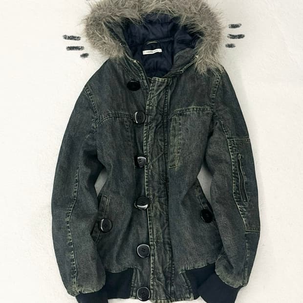 일본빈티지 y2k 핀터레스트 데님후드점퍼 니혼진 와투케 너드 큐빈티지