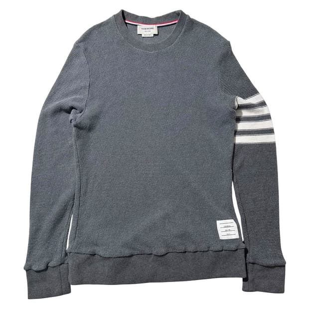 톰브라운 4 바 완장 와플 니트