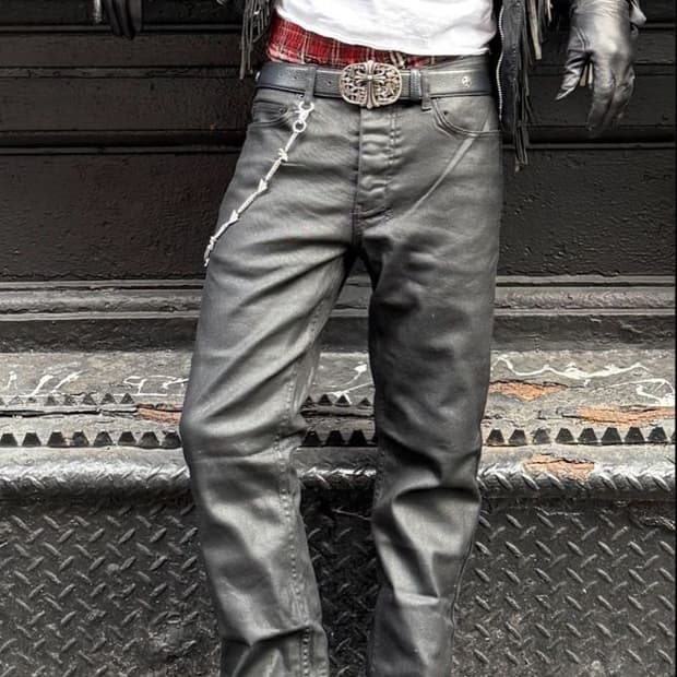 1990s 웨스턴 프린지 레더자켓