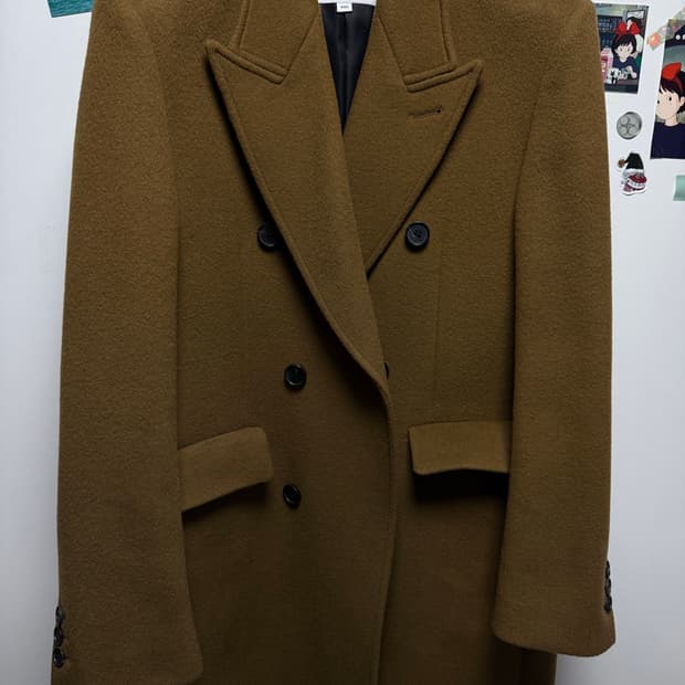 M 토니웩 더블브레스티드 코트 다크카멜