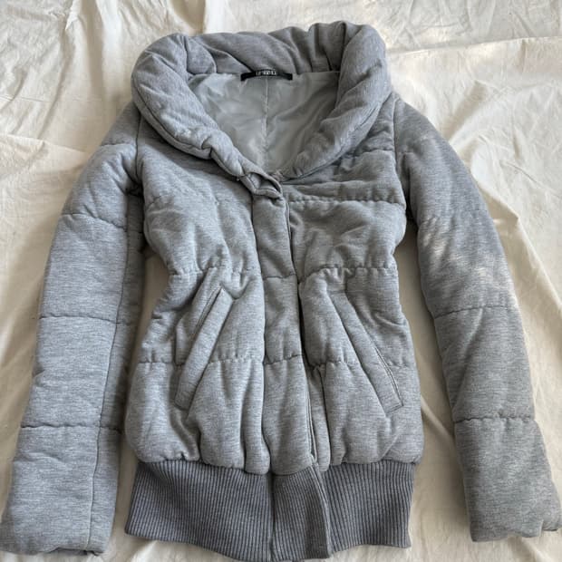그레이 펑투케 락시크 딱붙 패딩 집업