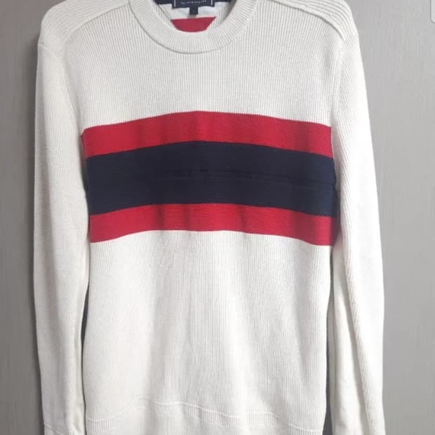 타미힐피거 스트라이프 니트, L