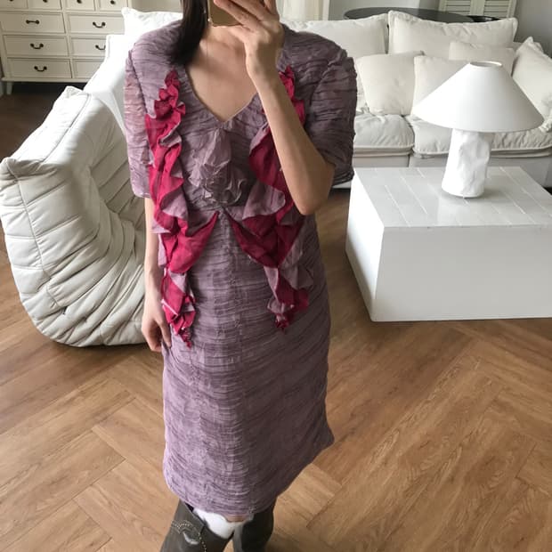 vintage ruffle one-piece