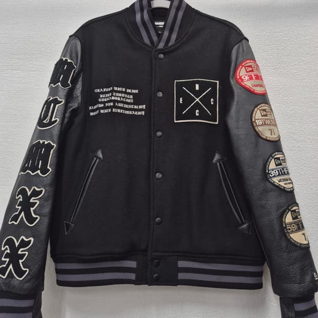 뉴에라 레더 패치드 스타디움점퍼 (야구잠바) / 95~100(정품)