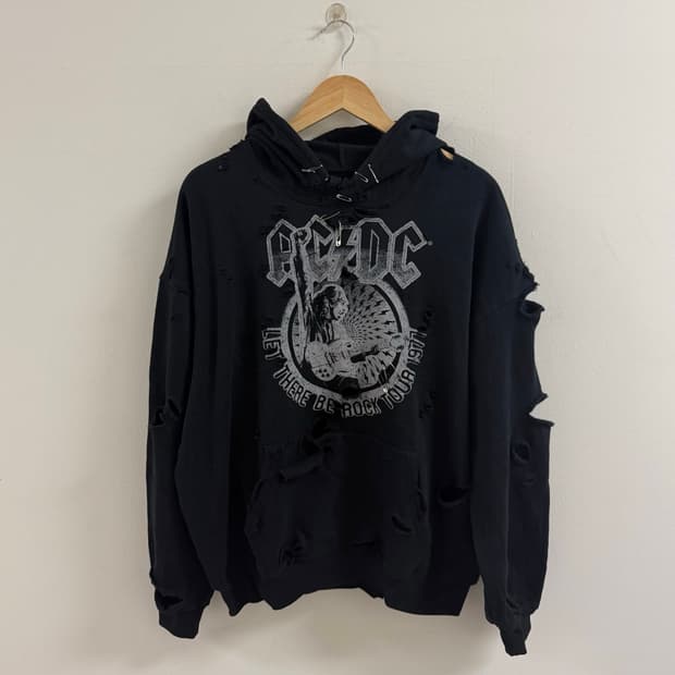 AC/DC distressed custom hoodie