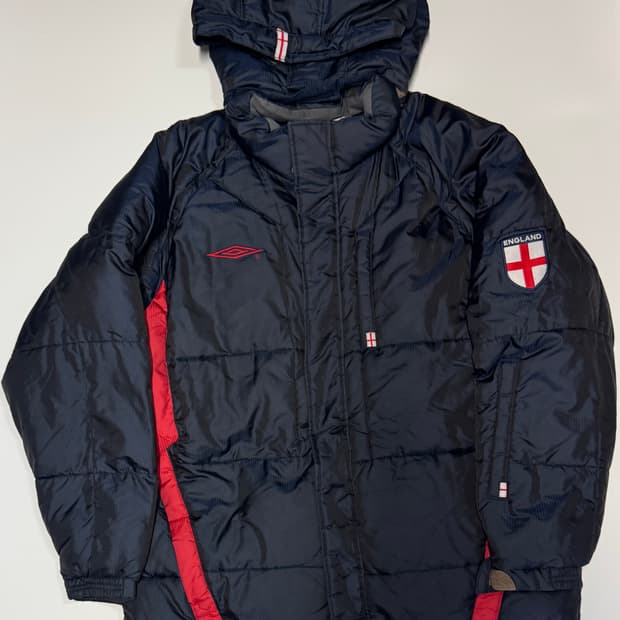 엄브로 올드스쿨 잉글랜드 패치 후드 점퍼 XL