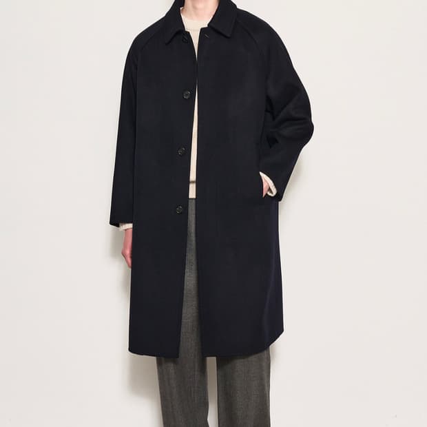 [95] 타임 옴므 캐시미어 블렌드 백 플리츠 발마칸 코트