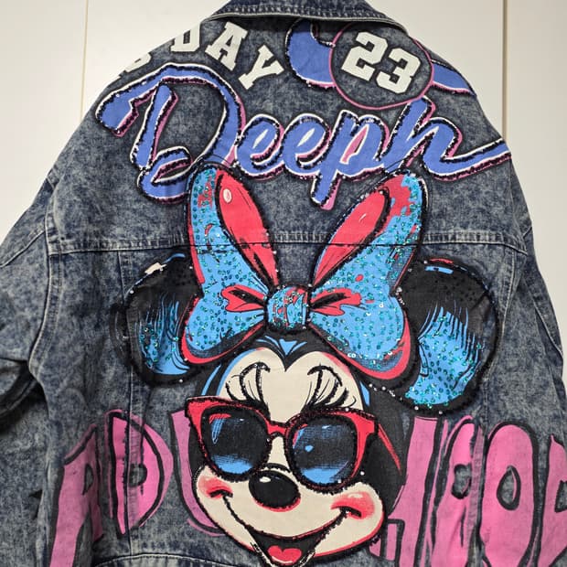 미니 데미지 워싱 데님 자켓 청자켓