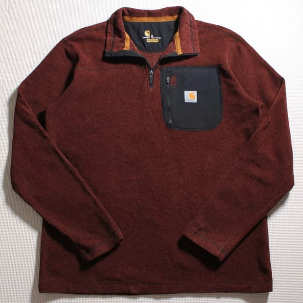 Carhartt 칼하트 와인브라운 플리스 하프집업