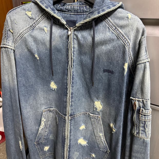 준지 데님후드 점퍼 m 