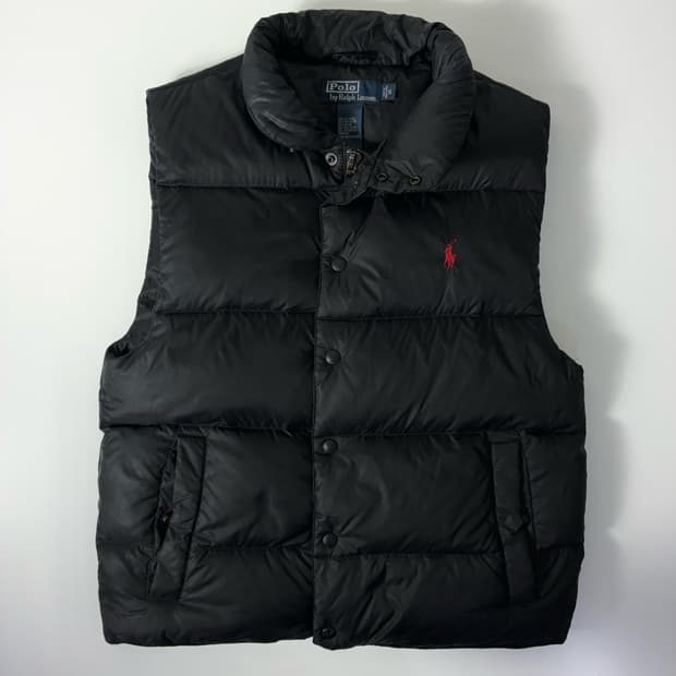 Polo  폴로 랄프로렌 자수 블랙 다운 패딩 베스트