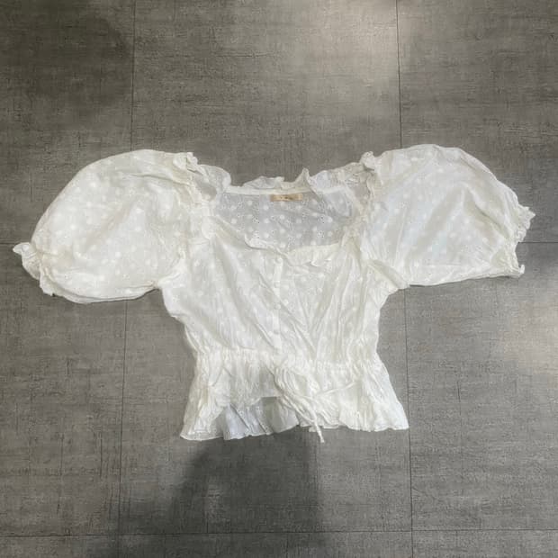 일본빈티지 Ems 하구미모리걸 달천깔페어리 콩단추 반팔블라우스