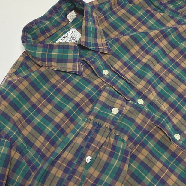 짓먼브로스 커스텀 사이즈 체크 셔츠 made in usa M