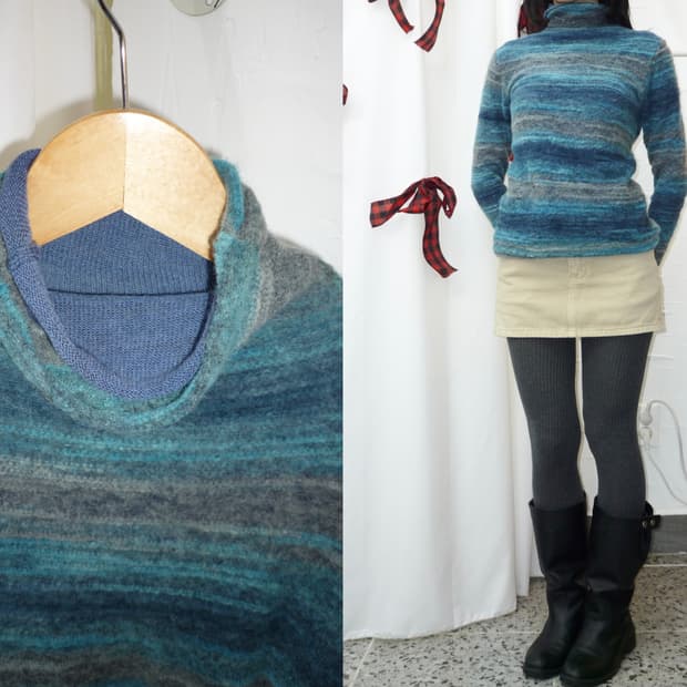 faded blue knit