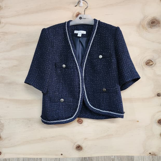 1018) 모르간 morgan 트위드 반팔 자켓