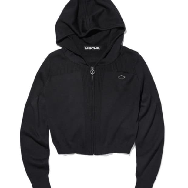 미스치프 23fw Rhombus knitted hoodie black