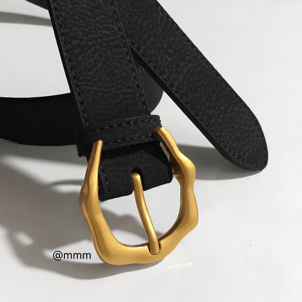 [Unisex] 골든 C버클 가죽 벨트