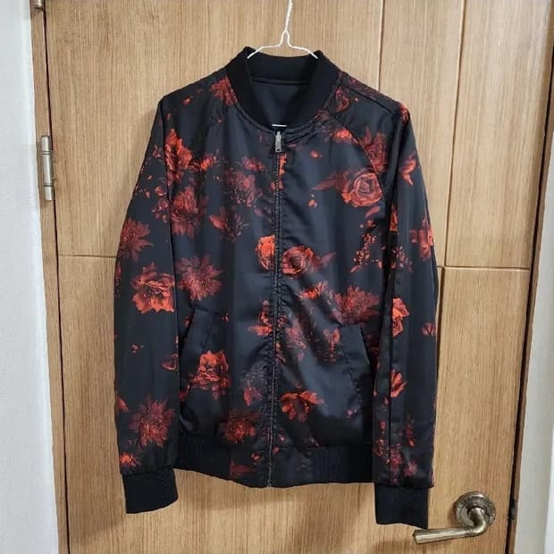(XS)H&M 플라워 프린팅 양면 블루종 점퍼