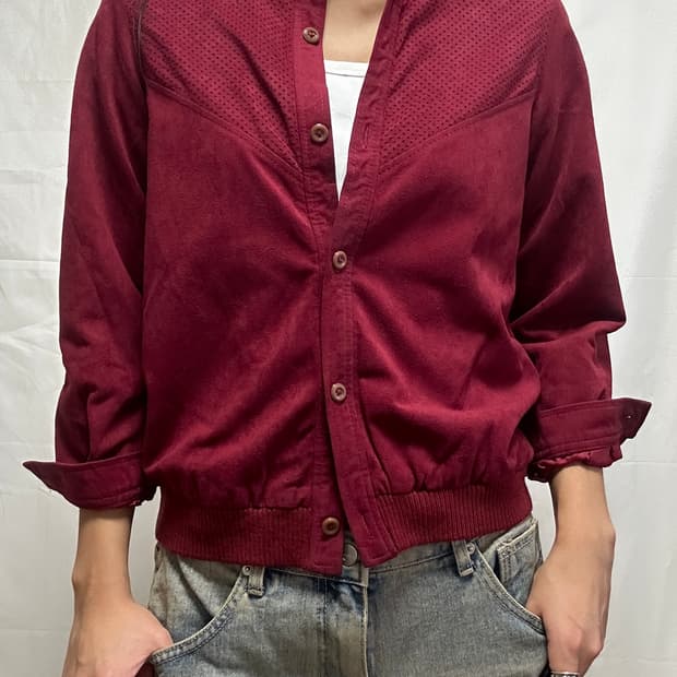 빈티지 버건디 셔츠 자켓