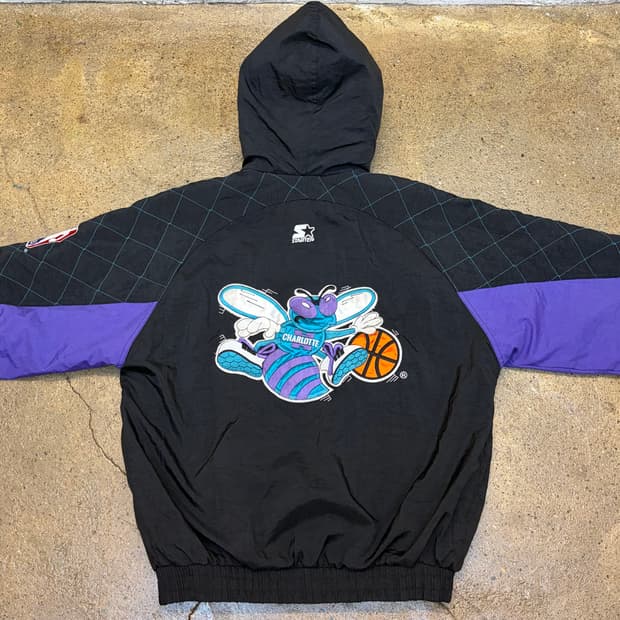 90s 미국 빈티지 스타터 NBA 샬럿 호네츠 패딩점퍼 