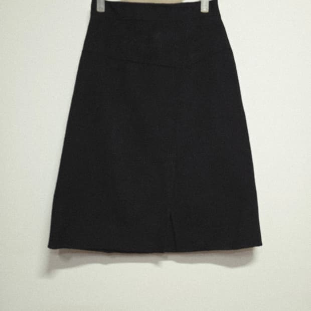 올리브대올리브 블랙  스커트 모앙고라혼방