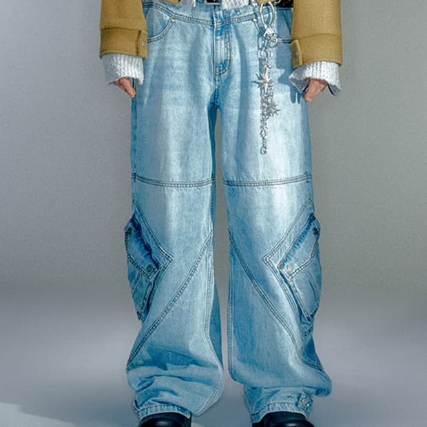men scopper x-pocket cargo denim