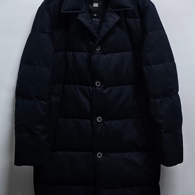 ZIO SONGZIO 블랙 구스다운 롱 코트패딩 105