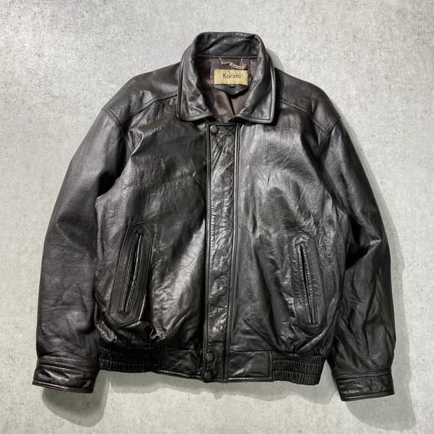 [L] 90s Karino 빈티지 양가죽 레더 봄버자켓