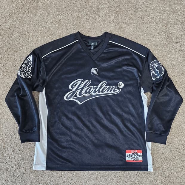 (XL-100) H&M 롱 슬리브 메쉬 탑 긴팔티 풋볼 져지