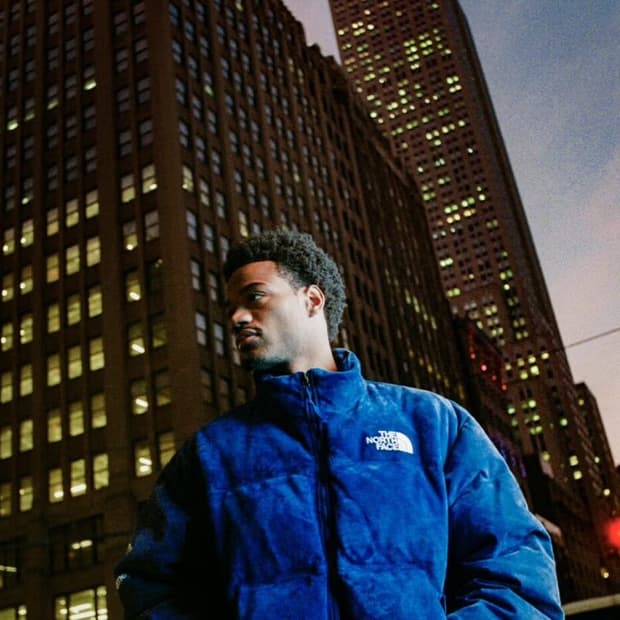 L) 슈프림 노스페이스 스웨이드 눕시 블루