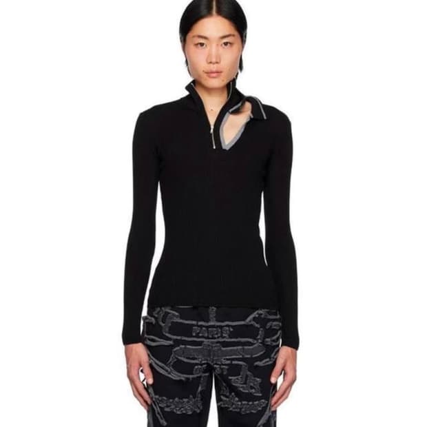 와이프로젝트 23FW 더블넥카라 니트