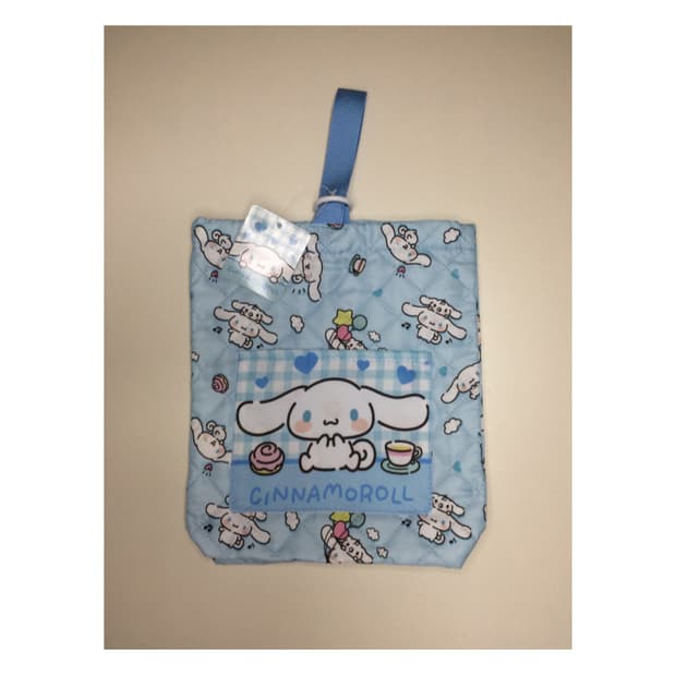 시나모롤 프링팅 퀼팅 블루 미니 토트백