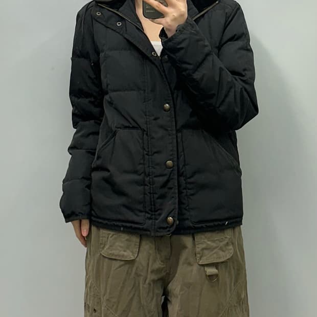 폴로 랄프로렌 코듀로이 카라 블랙 패딩