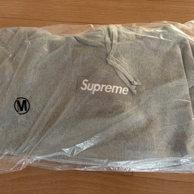 [m] 24fw 슈프림 박스로고 후드티 그레이 새상품 미개봉 급처❤️