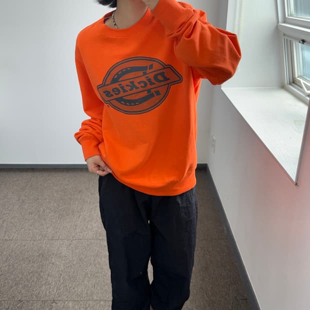 Dickies 디키즈 빅 로고 오렌지 맨투맨