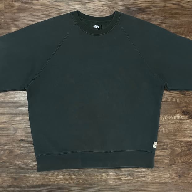 스투시 stussy 플리스 래글런 크루넥 스웨트셔츠