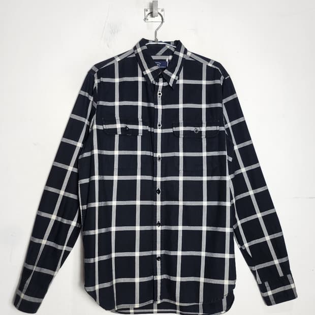 M 갭 네이비 체크 셔츠