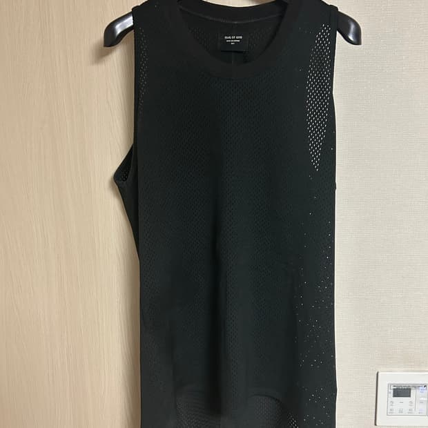 피어오브갓 5th 블랙  메쉬 민소매 티셔츠