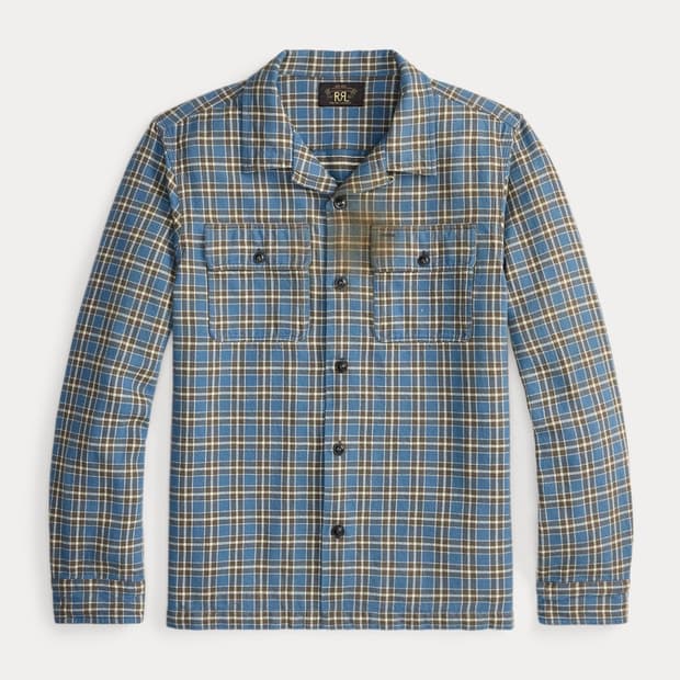 RRL 플래드 트윌 캠프 셔츠