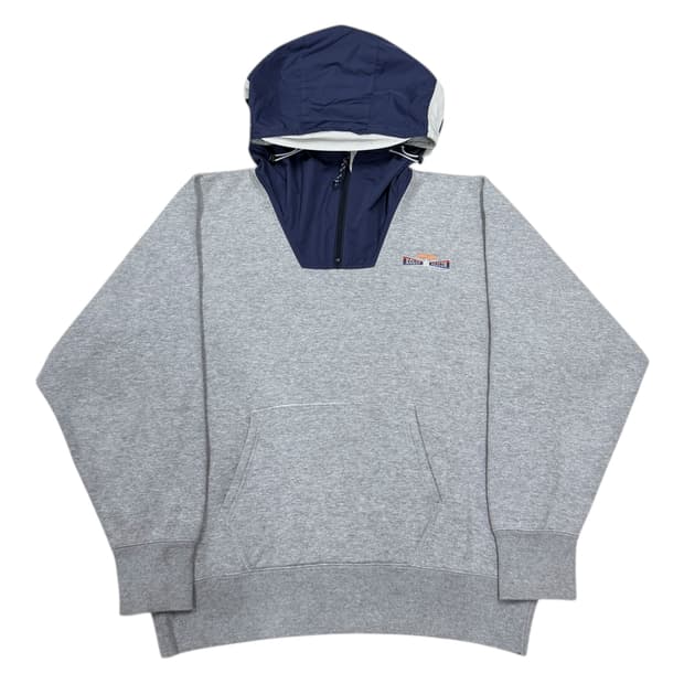 컬러 비콘 멀티컬러 그레이 네이비 반집업 기모 후드티 2