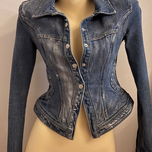 딱붙 워싱 청자켓