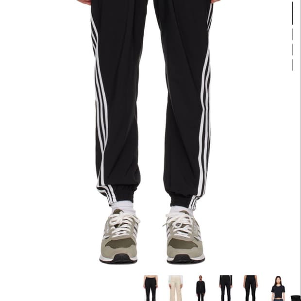아디다스 삼선 트레이닝 팬츠 블랙 SSENSE