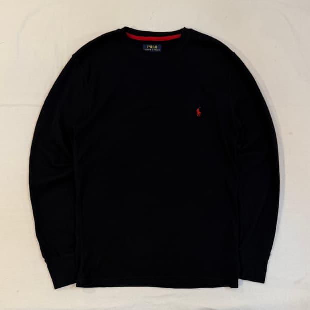 폴로 랄프로렌 와플 써멀 롱슬리브 블랙