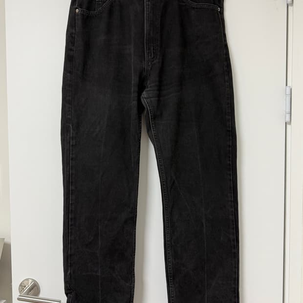 90s 리바이스 505 오렌지탭 스트레이트 블랙진 made in USA