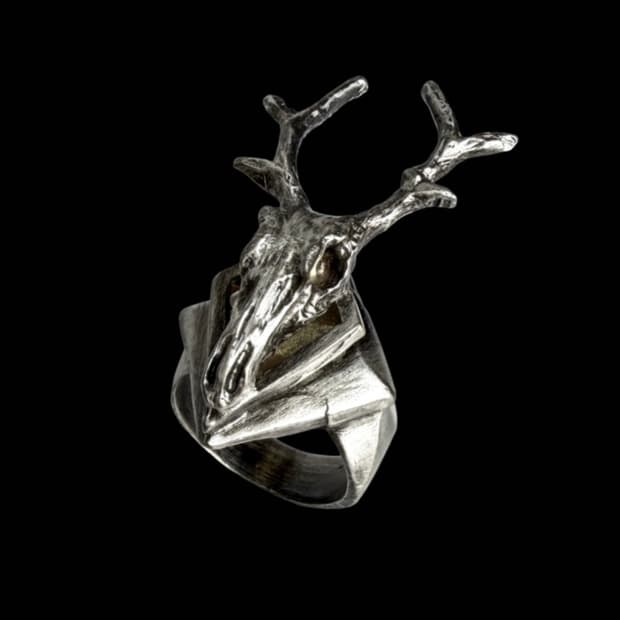 에모스탠스클럽 deer skull ring